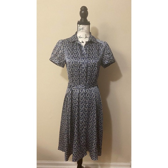J.G. Hook Dresses & Skirts - JG Hook Women’s Size 8 Vintage 90’s Classic Blue and White Geometric Dress